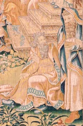 フランダースのタペストリー。 シリーズ The Book of Judith. Bethulia (Regreso a Betulia) に戻ります。 シリーズ8作目のタペストリー。 製造はオランダ、ブリュッセル(?)。 16世紀後半。 ファブリック ウール。 所在地 バーリの聖ニコラス教会（博物館開館）