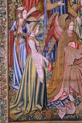 フランダースのタペストリー。 シリーズ 洗礼者聖ヨハネの歴史: キリストの洗礼 (Het doopsel van Christus)。 ブリュッセルのアトリエ。 1515-1520。