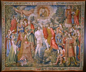 フランダースのタペストリー。 シリーズ 洗礼者聖ヨハネの歴史: キリストの洗礼 (Het doopsel van Christus)。 ブリュッセルのアトリエ。 1515-1520。