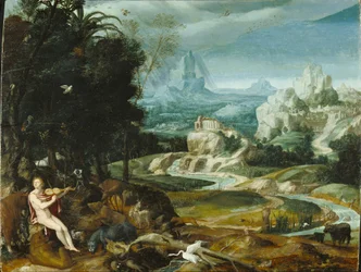 オルフェウスのいる風景、1570年頃