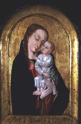 聖ウルスラ伝説の巨匠（1470年～1500年頃）の工房からの聖母子（パネル）