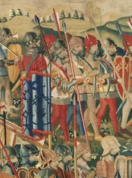タペストリーの教区博物館 (Pastrana Parish Museum of Tapestry)。 フランダースのタペストリー。 Arzila への着陸 (Arzila、Desembarco、Arzila への着陸)。 シリーズ ポルトガル王アルフォンソ 1 世の征服 (ポルトガル王アルフォンソ 5 世の征服)。 トーナメント。 ウール