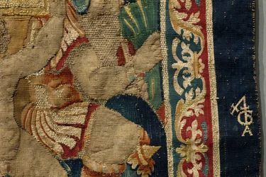 ポルトガル王アルフォンソ5世の征服を描いたタペストリー（Conquistas de Alfonso V de Portugal）、トゥルナイ。詳細(ウールとシルク)