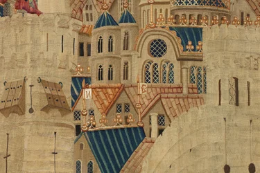 ポルトガル王アルフォンソ5世の征服を描いたタペストリー（Conquistas de Alfonso V de Portugal）、トゥルナイ。詳細(ウールとシルク)
