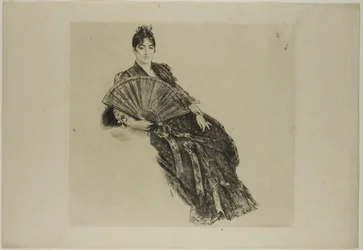 扇子を持つ女性