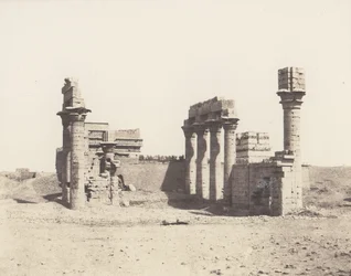 Erment Hermonthis, Vue Générale des Ruines -Temple et Mammisi, 1851-52, print 1853-54.
