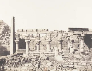Ile de Fileh Philæ, edifice du Sud et Partie de la Colonnade Occiden..., 1851-52, print 1853-54.