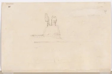 1800年代のモスク近くのパビリオンのスケッチ。