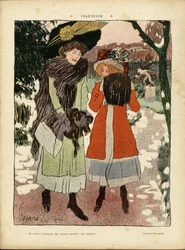 フロラーヌ (1872-1940) のイラスト in Le Rire, 22/01/10 - Ingenuite - Fashion, Hat, Public Garden