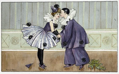 Pierrot and Colombine - dess. by Florence Hardy, deb.20世紀