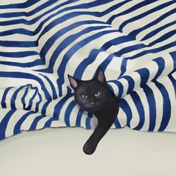 のぞき込む黒猫