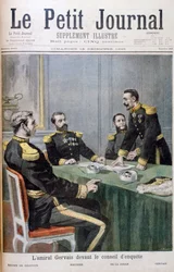1895年に調査委員会の前にいるジャーヴェイ提督