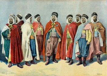 1896年、アラブとチュニジアの首長の肖像（版画）
