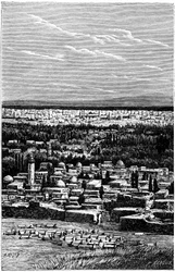 シリア1900年頃のダマスカス - イスラム教徒の墓地 - 「A l