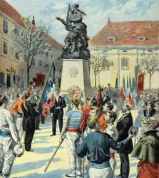 1896年にベルフォールで開催された記念行事（版画）