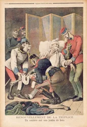 1896年6月の「Le Petit Journal」からのドイツ、オーストリア、イタリアの三重同盟の風刺画