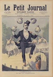 ジョルジュクレマンソー（1841-1929）1893年8月19日の「ルプティジャーナル」からの英国のお金の袋のジャグリング
