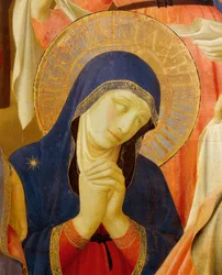 聖三位一体の十字架または祭壇画からの寄託、1432 年頃、フラ アンジェリコとして知られるジョヴァンニ ダ フィエーゾレ (1400-1455 年頃)、木にテンペラ