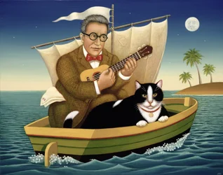 フクロウと子猫、1998