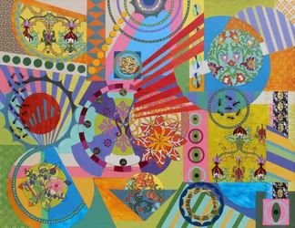 In My Garden There are many colors, 2024（ミクストメディア、キャンバス）
