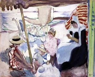 ピクニック、1914年頃（紙に水彩）