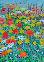 野の花の草原, 2024 （キャンバスにアクリル）