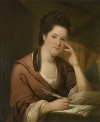 ハンナ・モアの肖像（b.1745）、c.1780（キャンバスに油彩）