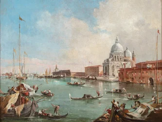 サンタ・マリア・デッラ・サルーテとドガーナの見える大運河 1800-50年頃 油彩・カンヴァス
