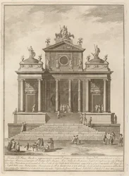 1785 年、チネア フェスティバルのためにジュピター、ジュノ、ミネルバに捧げられた寺院。