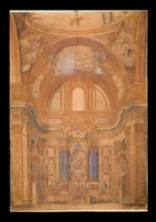 ジェスの内部の眺め、ローマ、1716