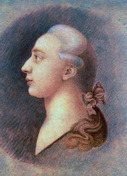 Giacomo Casanova (1725-1798) の肖像 - par Francesco Giuseppe Casanova (1727-1802), 1750年頃 - サンギーヌ、紙に黒と白のチョーク - 国立歴史博物館、モスクワ