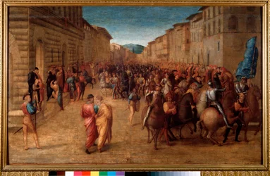 フランス国王シャルル8世が1494年11月にフィレンツェに入った（絵画