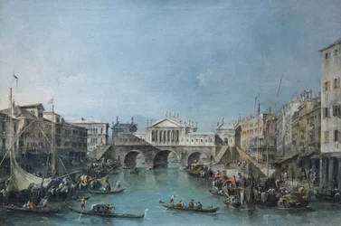 パラディオの設計によるリアルト橋、1770年頃（油彩・キャンバス）