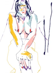色彩豊かなヌード肖像画