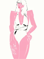 ピンクのファッションイラスト