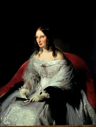 サラ・ルイーズ・ストラカン（1818-1881）の肖像（サンタンティモ公女）、ヘイズ・フランチェスコ（1791-1882）作。油彩・キャンバス