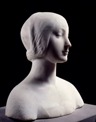 ベアトリーチェ・ダラゴンと呼ばれる若い女性の胸像。フランチェスコ・ダ・ラウラーナ（1430-1502年）に帰属する大理石彫刻
