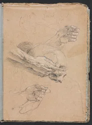 Verona Sketchbook:Study of hands and skull page 21, 1760.