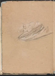 ヴェローナスケッチブック：カーテンのある頭と肩、1760年14ページ。