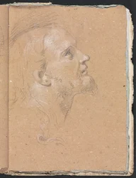 Verona Sketchbook：プロファイルページ91、1760の男性の頭。