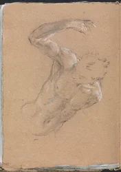 Verona Sketchbook : 右腕を上げた男性ヌード (32ページ)