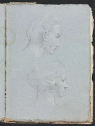 Verona Sketchbook：Two heads page 85、1760。