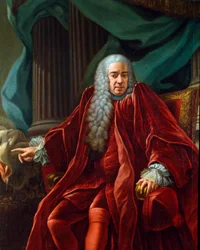Agostino Viale (1692-1777) の肖像 1750 年から 1752 年までの Genes 共和国の総督 Francesco Narice (ca. 1719-1785) による絵画 1750 太陽。 153x122 cm セストリ・レバンテ、ガレリア・リッツィ