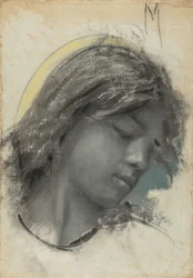 天使の頭部（レクト）、女性の頭部（裏面）