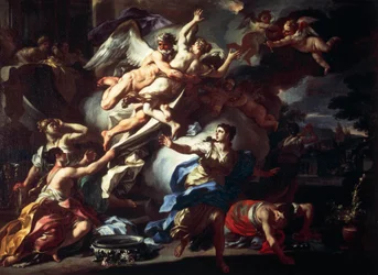 フランチェスコ・ソリメナ（1657-1747）作、キャンバスに油彩、99x135 cm。