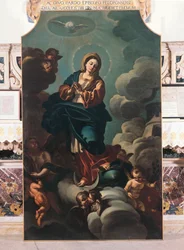 無原罪の御宿り」フランチェスコ・ソリメーナ（1657-1747）作とされるカンヴァス画 イタリア、モリーゼ州ラリーノ、サン・パルド大聖堂