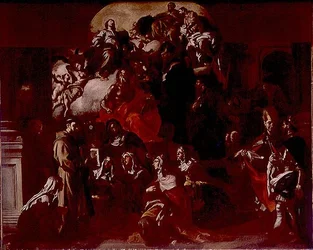 三位一体と聖母および聖人たち」 1705年頃 （油彩・キャンバス）