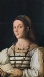 ロランド・パラヴィチーノの妻ドミティッラ・ガンバラの肖像 1510年頃（木に油彩）