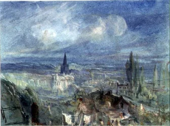 サマセットブリッジウォーターの町の眺め