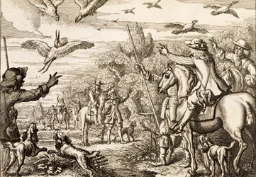 ヘロンホーキング、ヴァーツラフホラーによって彫刻された、1671年